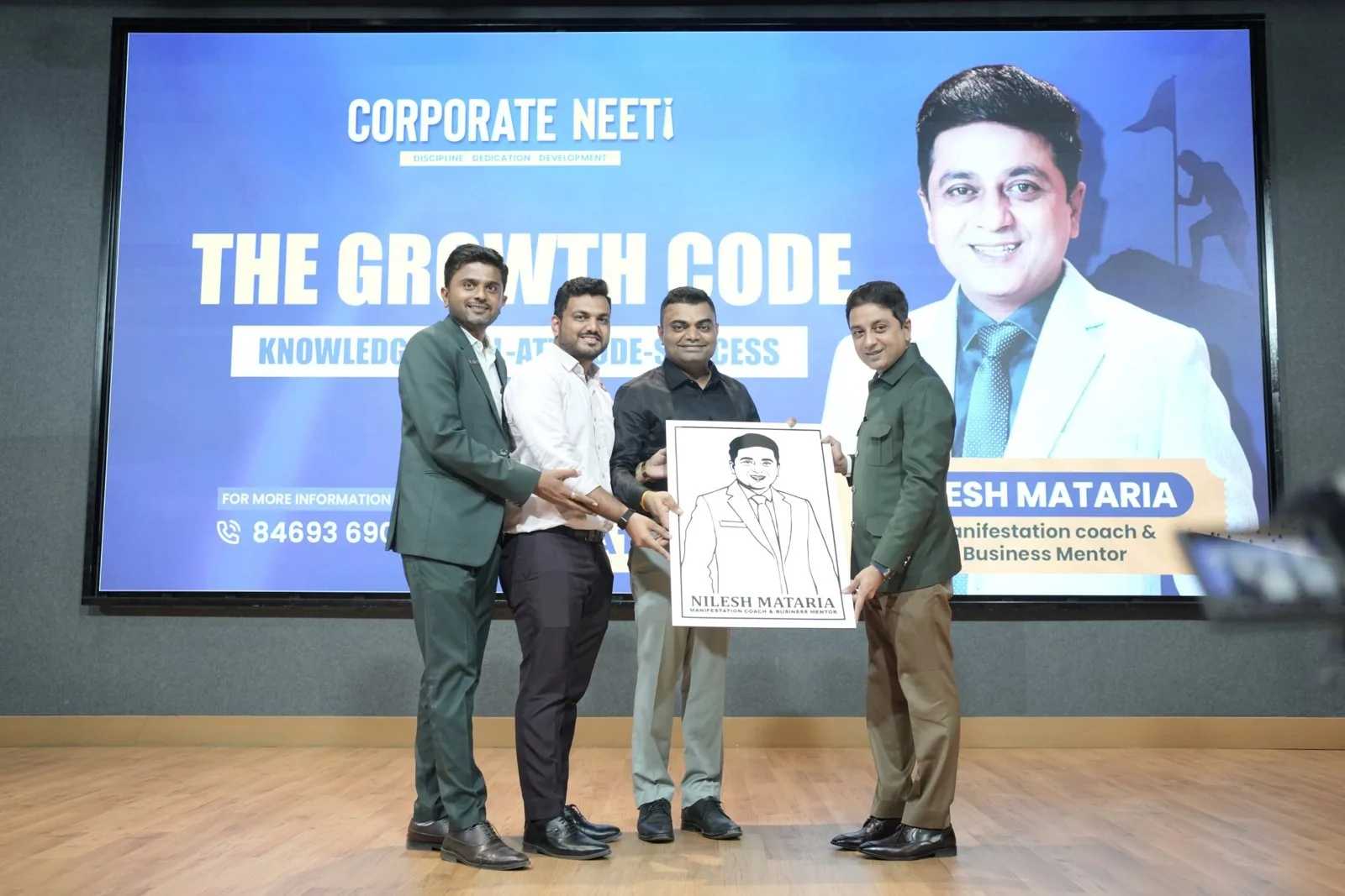 Nilesh Mataria being honoured on stage at The Growth Code event